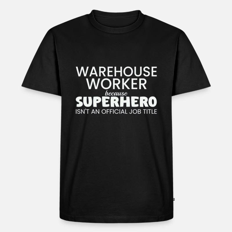 Warehouse Worker Superhero - Männer Premium Bio T-Shirt - Schwarz