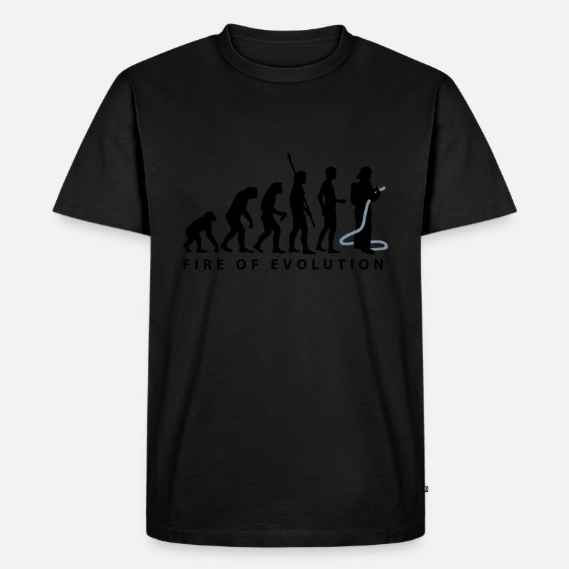 evolution_feuerwehr_2c - Männer Premium Bio T-Shirt - Schwarz