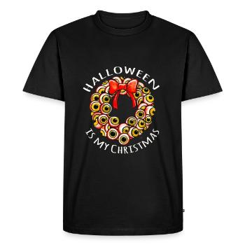 Cadeau de guirlande de Noël Halloween globes oculaires de Noël - T-shirt Premium bio Homme - noir - Devant - Nico (187cm)