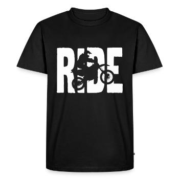 Balade moto, motocross silhouette. - T-shirt Premium bio Homme - noir - Devant - Nico (187cm)