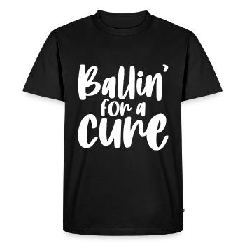 Ballin' For A Cure - Men's Premium Organic T-Shirt - black - Front - Nico (187cm)