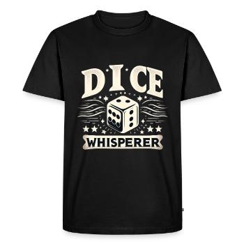 Chuchoteur de dés 4 - T-shirt Premium bio Homme - noir - Devant - Nico (187cm)