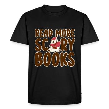 Lire la suite Livres effrayants 2 - T-shirt Premium bio Homme - noir - Devant - Nico (187cm)