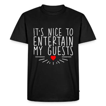 C’est agréable de divertir mes invités - T-shirt Premium bio Homme - noir - Devant - Nico (187cm)