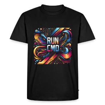 Exécuter Cmd 42 - T-shirt Premium bio Homme - noir - Devant - Nico (187cm)