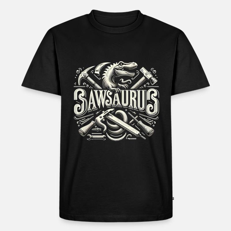 Sawsaurus 5 - Männer Premium Bio T-Shirt - Schwarz