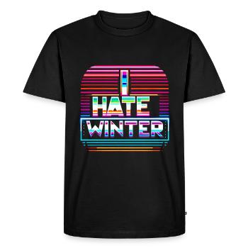 I Hate Winter 9 - Men's Premium Organic T-Shirt - black - Front - Nico (187cm)