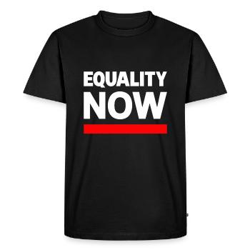 EQUALITY NOW Statement Slogan - Men's Premium Organic T-Shirt - black - Front - Nico (187cm)