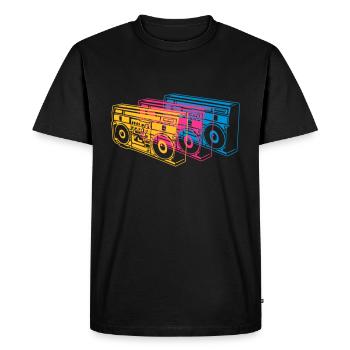 radio portable - T-shirt Premium bio Homme - noir - Devant - Nico (187cm)
