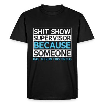 Drôle de superviseur Chaos - T-shirt Premium bio Homme - noir - Devant - Nico (187cm)