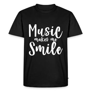 Music Makes Me Smile - Men's Premium Organic T-Shirt - black - Front - Nico (187cm)
