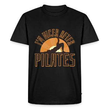 I'm Nicer After Pilates - Men's Premium Organic T-Shirt - black - Front - Nico (187cm)