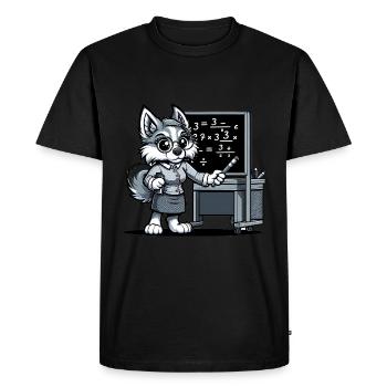 Cute Dog Teacher - Men's Premium Organic T-Shirt - black - Front - Nico (187cm)