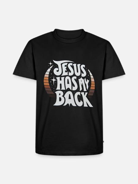 Jesus Has My Back 23 - Men's Premium Organic T-Shirt - black