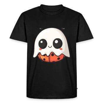 Ladybug Halloween Comic Ghost - Men's Premium Organic T-Shirt - black - Front - Nico (187cm)