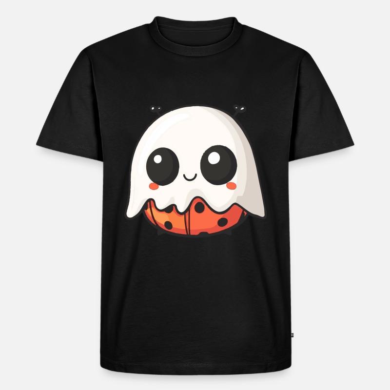 Ladybug Halloween Comic Ghost - Men's Premium Organic T-Shirt - black