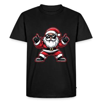 Fête Père Noël Noël - T-shirt Premium bio Homme - noir - Devant - Nico (187cm)