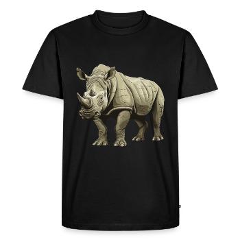 Rhinocéros Animal - T-shirt Premium bio Homme - noir - Devant - Nico (187cm)