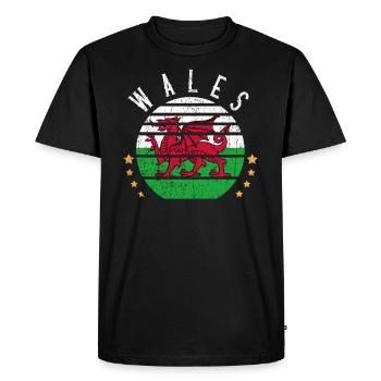 Wales UK Football World Cup Gift - Men's Premium Organic T-Shirt - black - Front - Nico (187cm)