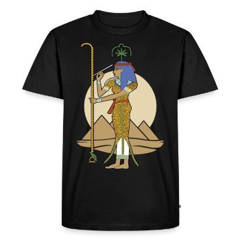 SESHAT Dame des Livres - T-shirt Premium bio Homme - noir - Devant - Nico (187cm)