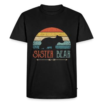 Sœur Ours Frère et soeur Cadeau drôle - T-shirt Premium bio Homme - noir - Devant - Nico (187cm)