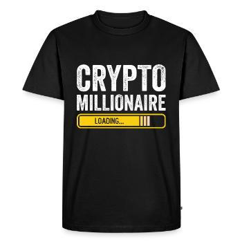 Crypto Millionaire Loading Funny Bitcoin Ethereum - Men's Premium Organic T-Shirt - black - Front - Nico (187cm)