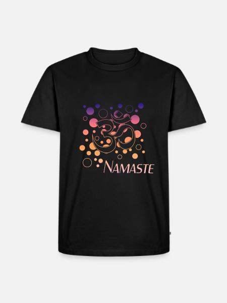 Yoga Namaste - Männer Premium Bio T-Shirt - Schwarz