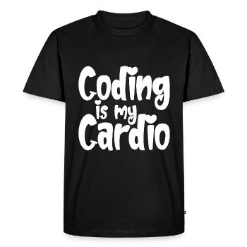 Coding Is My Cardio - Men's Premium Organic T-Shirt - black - Front - Nico (187cm)