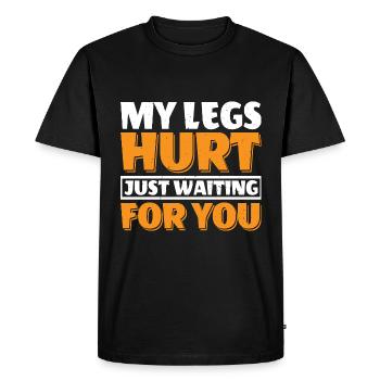 Mes jambes me font mal juste en attendant toi 19 - T-shirt Premium bio Homme - noir - Devant - Nico (187cm)