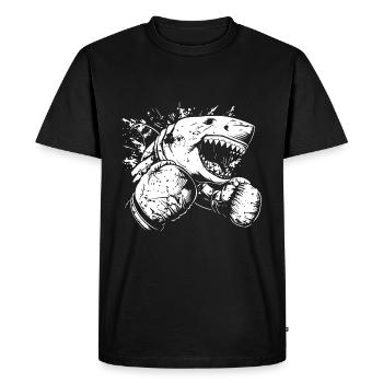Requin Boxer Boxe MMA Arts Martiaux - T-shirt Premium bio Homme - noir - Devant - Nico (187cm)