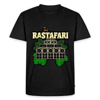 Rastafari Sound System - Men's Premium Organic T-Shirt - black - Front - Nico (187cm)