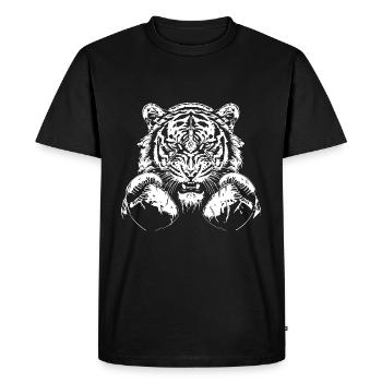 Tiger Boxer Boxe MMA Arts Martiaux - T-shirt Premium bio Homme - noir - Devant - Nico (187cm)