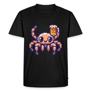 Tarantula Pixel Bière - T-shirt Premium bio Homme - noir - Devant - Nico (187cm)