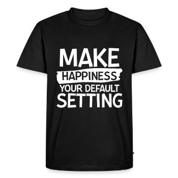 Make Happiness Your Default Setting 2 - Men's Premium Organic T-Shirt - black - Front - Nico (187cm)