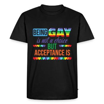 Citation gay LGBT - T-shirt Premium bio Homme - noir - Devant - Nico (187cm)