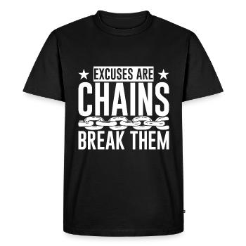 Excuses Are Chains Break Them 4 - Men's Premium Organic T-Shirt - black - Front - Nico (187cm)