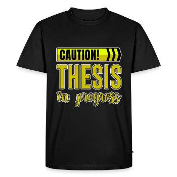 Caution Thesis In Progress 4 - Men's Premium Organic T-Shirt - black - Front - Nico (187cm)