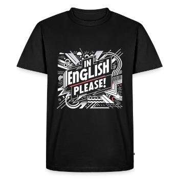 In English Please! 16 - Men's Premium Organic T-Shirt - black - Front - Nico (187cm)