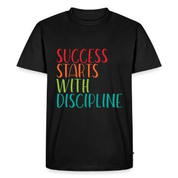 Success Starts With Discipline - Men's Premium Organic T-Shirt - black - Front - Nico (187cm)