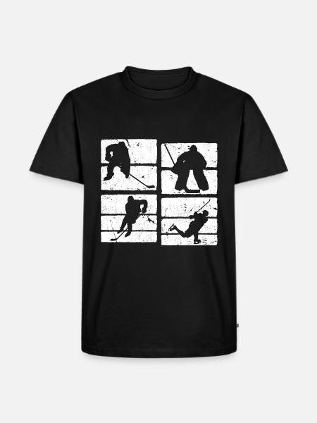 Distressed Ice Hockey - Männer Premium Bio T-Shirt - Schwarz