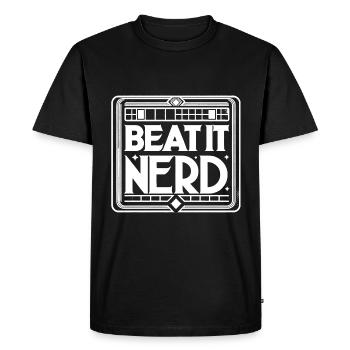 Battez-le Nerd 12 - T-shirt Premium bio Homme - noir - Devant - Nico (187cm)