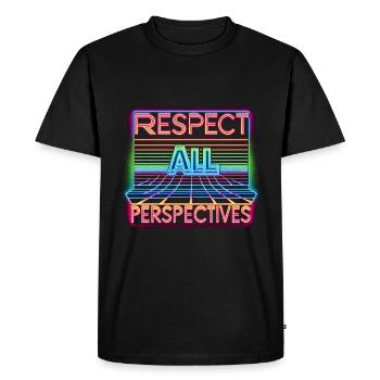Respectez tous les points de vue - T-shirt Premium bio Homme - noir - Devant - Nico (187cm)