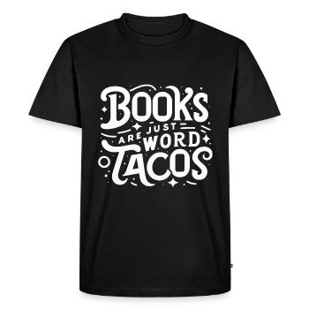 Les livres ne sont que des tacos de mots 18 - T-shirt Premium bio Homme - noir - Devant - Nico (187cm)