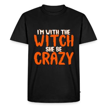 Je suis avec la sorcière, elle est folle 4 - T-shirt Premium bio Homme - noir - Devant - Nico (187cm)