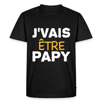 Je Vais etre papy Cadeau Annonce Naissance - T-shirt Premium bio Homme - noir - Devant - Nico (187cm)
