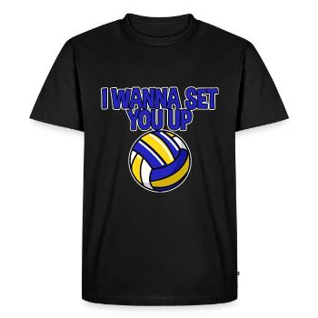 Je veux vous mettre en place 4 - T-shirt Premium bio Homme - noir - Devant - Nico (187cm)