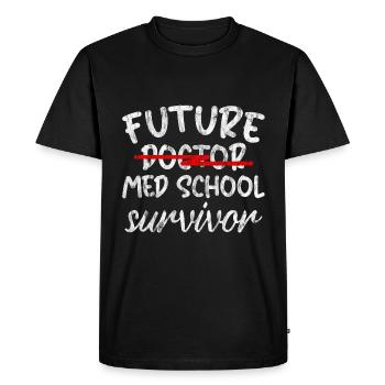 Survivant de l’école de médecine du futur 3 - T-shirt Premium bio Homme - noir - Devant - Nico (187cm)