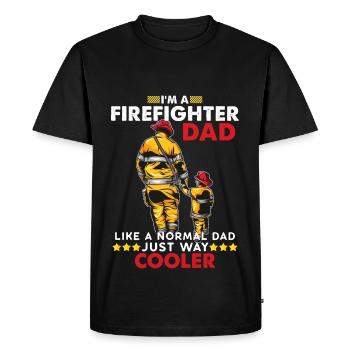 Firefighter dad fireman firefighter gift dad - Men's Premium Organic T-Shirt - black - Front - Nico (187cm)