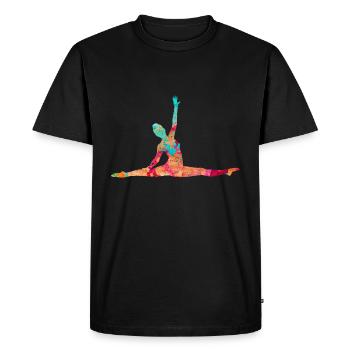 Gymnast in a balancing act - PopArt Style - Men's Premium Organic T-Shirt - black - Front - Nico (187cm)