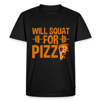 Will Squat For Pizza 2 - T-shirt Premium bio Homme - noir - Devant - Nico (187cm)